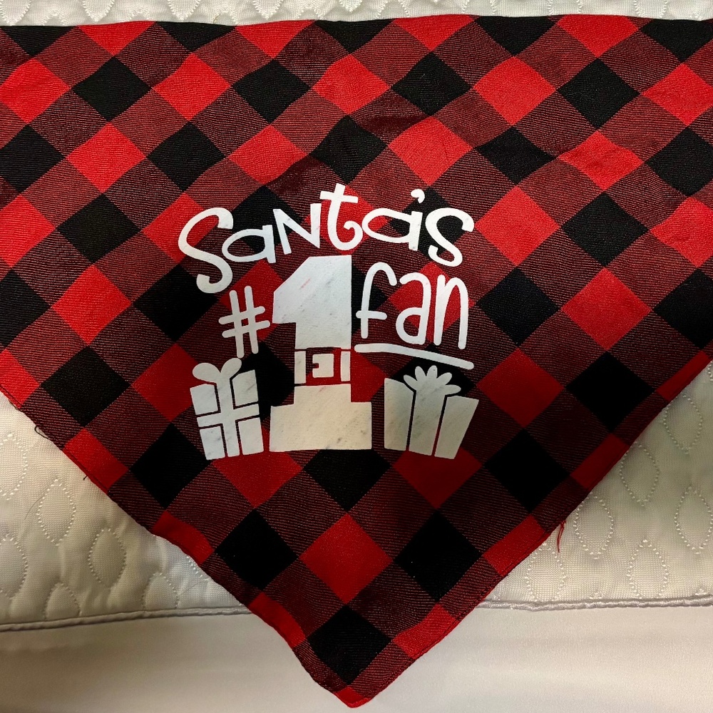 Santa's #1 Fan Dog Bandana